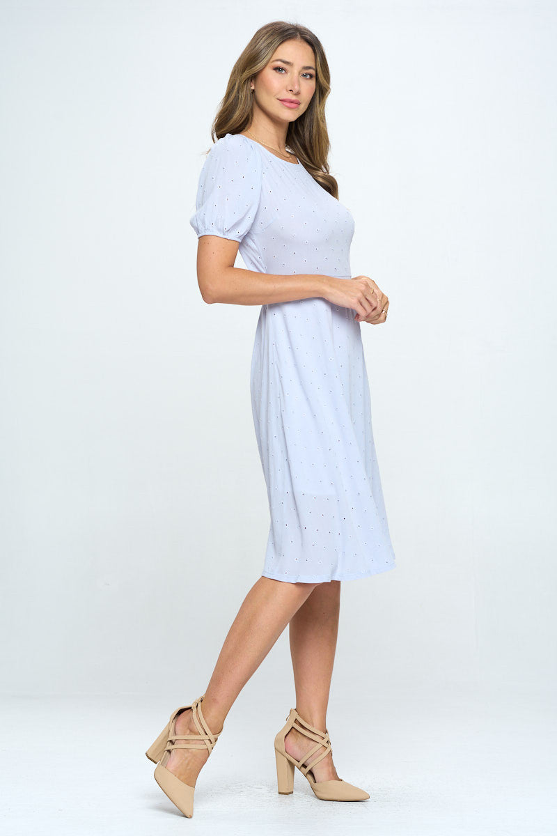 Cotton Embroidered Dress with Open Back-3