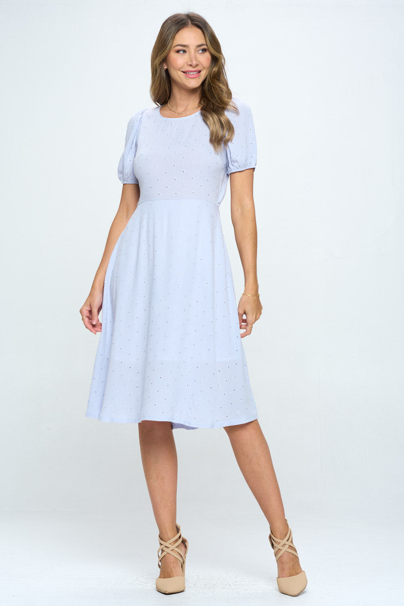 Cotton Embroidered Dress with Open Back-2