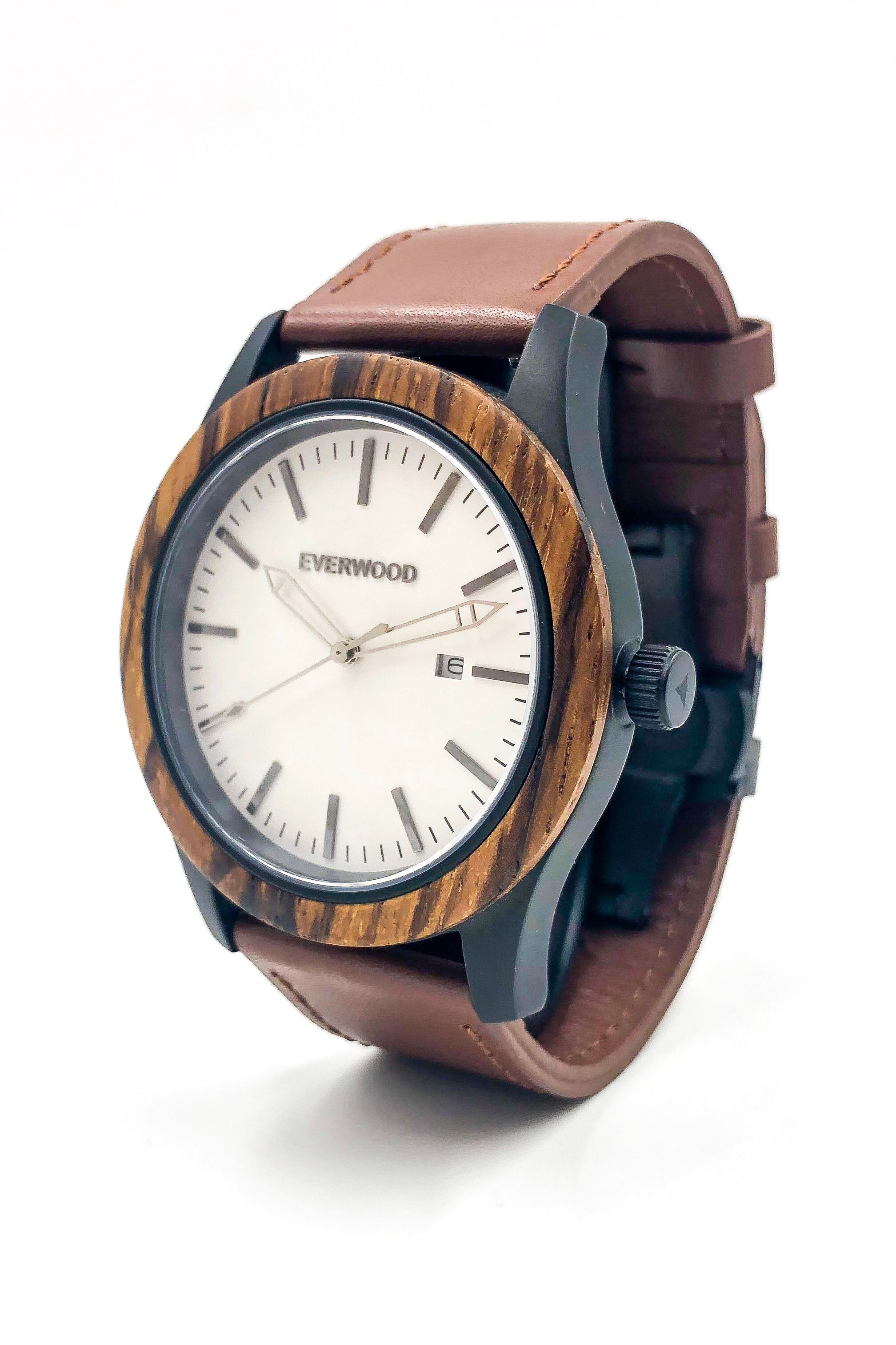 Inverness - Zebrawood & Brown Leather