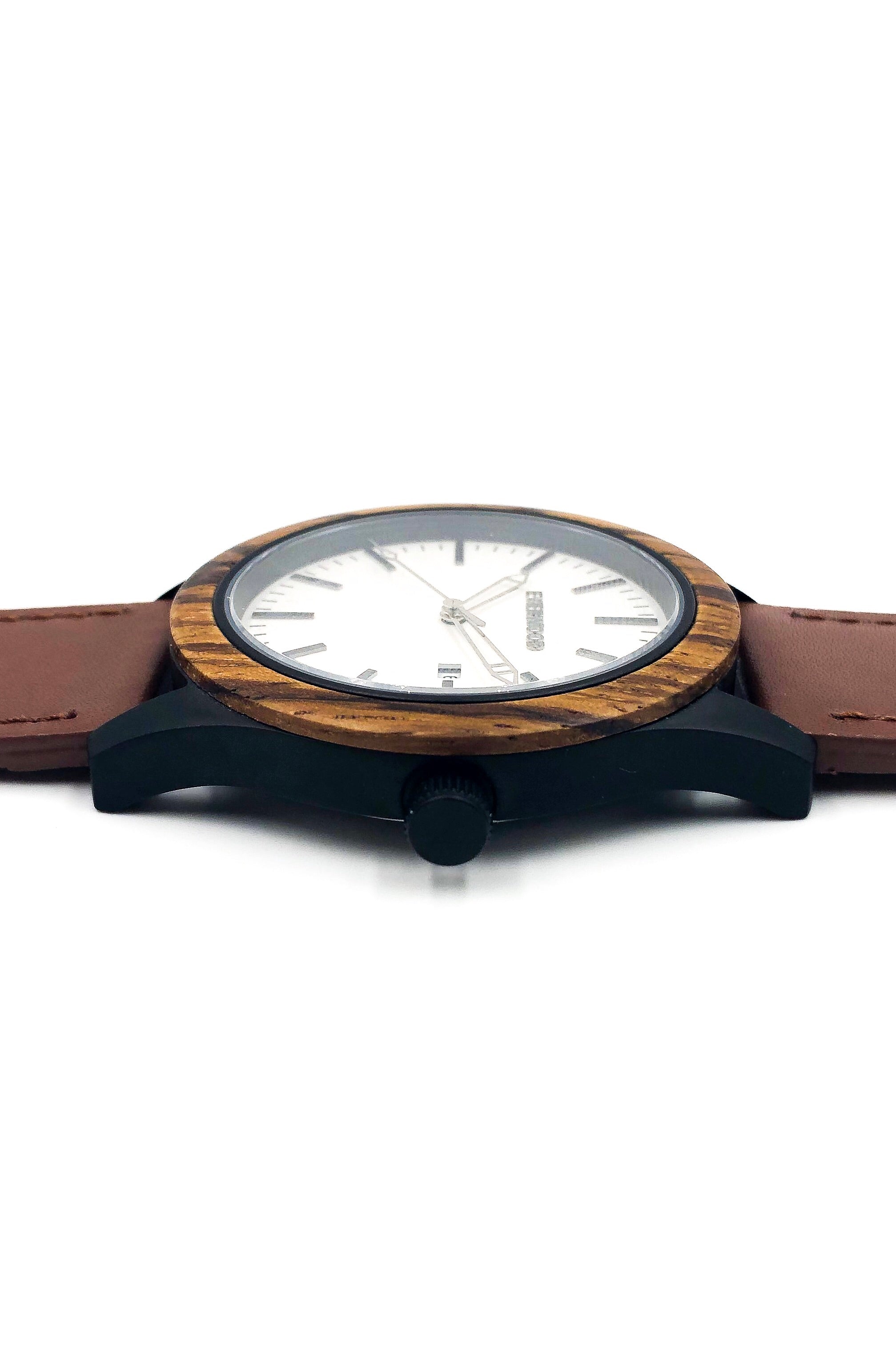 Inverness - Zebrawood & Brown Leather